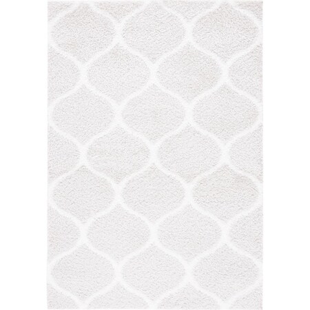 Safavieh 4 x 6 ft. Tahoe Shag Contemporary Rectangle Area Rug; Silver & White THO677G-4